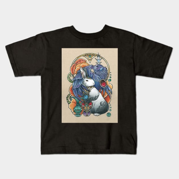 The Rabbit & Raven Kids T-Shirt by Nat Ewert Art